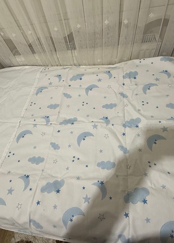 Mavi Ay ve Yıldız Desenli Çocuk Uyku Seti - Görsel 6
