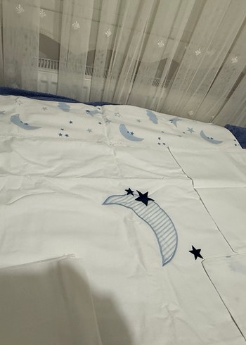 Mavi Ay ve Yıldız Desenli Çocuk Uyku Seti - Görsel 2