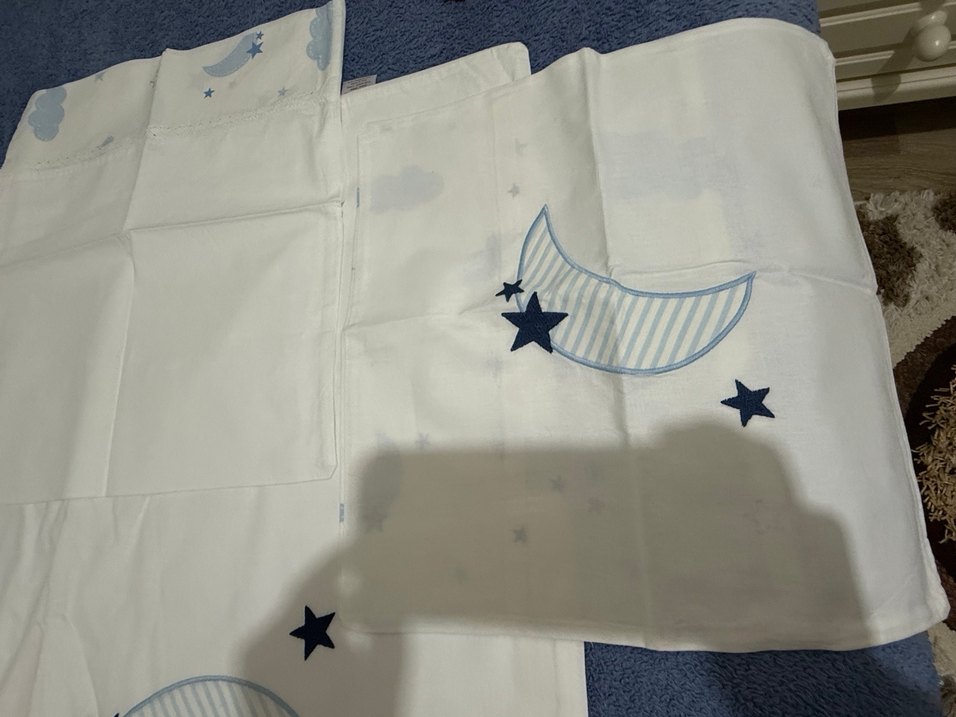 Mavi Ay ve Yıldız Desenli Çocuk Uyku Seti - Görsel 4