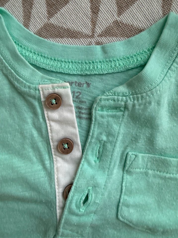 Düğmeli V Yaka Kısa Kollu Bebek Body - Görsel 2