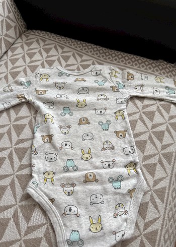 Uzun Kollu Gri Bebek Body - Görsel 3