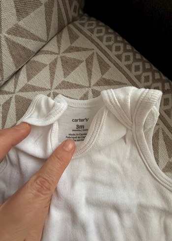 Carters Beyaz Kolsuz Bebek Body - Görsel 2
