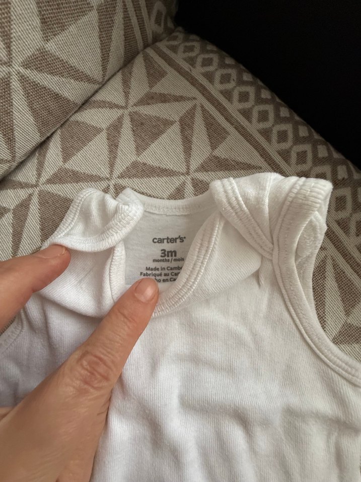 Carters Beyaz Kolsuz Bebek Body - Görsel 2