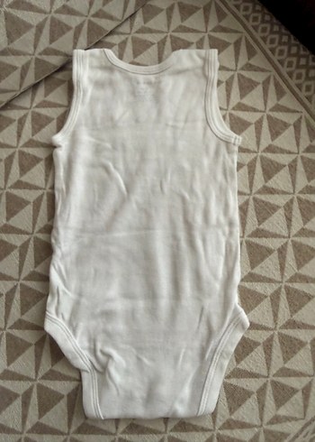 Beyaz Pamuklu Kolsuz Bebek Body - Görsel 3