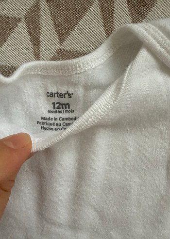 Carters Bebek Askılı Beyaz Body - Görsel 2