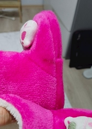 Kız Çocuk Pembe Nakışlı Sıcak Ev Terliği - Görsel 5