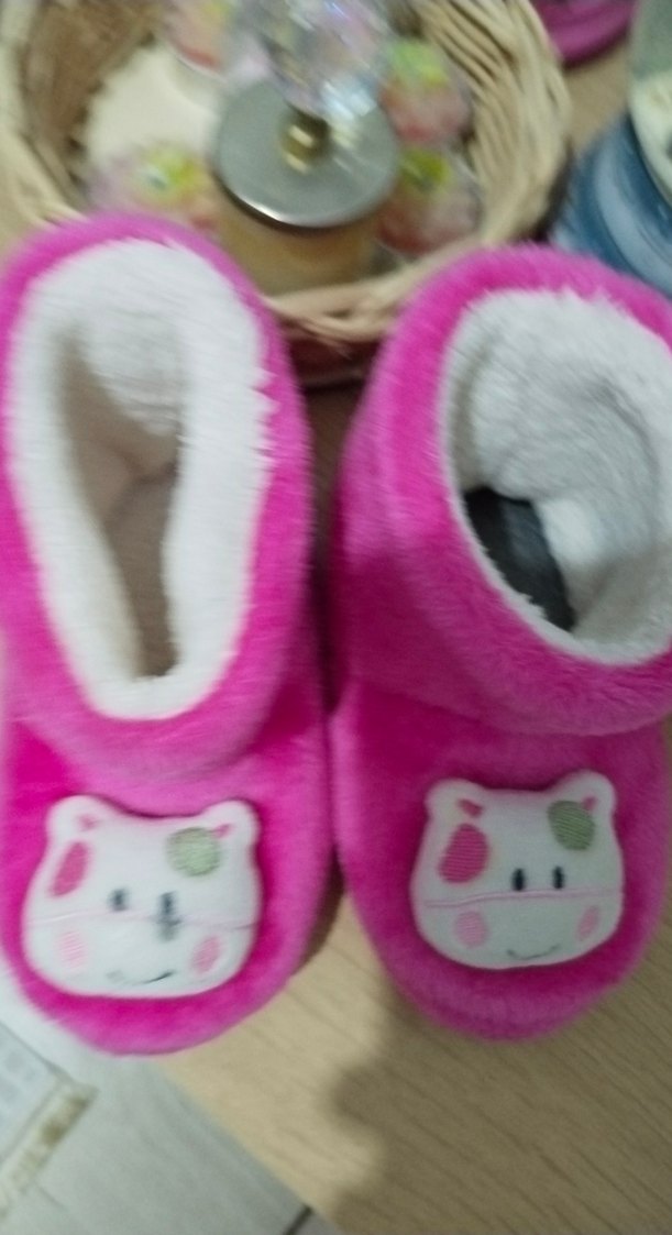 Kız Çocuk Pembe Nakışlı Sıcak Ev Terliği - Görsel 3