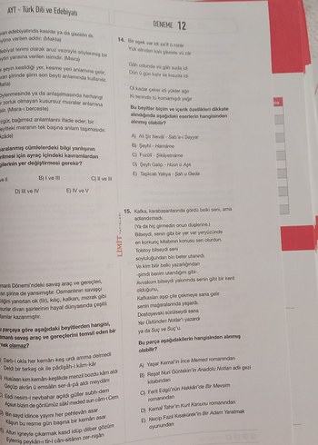 Türk Dili ve Edebiyatı Denemeleri - 24x24 Soru - Görsel 5