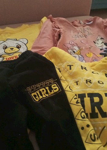 Renkli Baskılı Kız Sweatpant ve Üst Takım