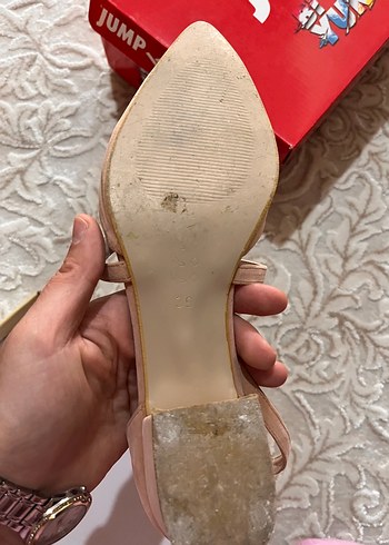 39 Beden Pudra Süet Topuklu Kadın Ayakkabı