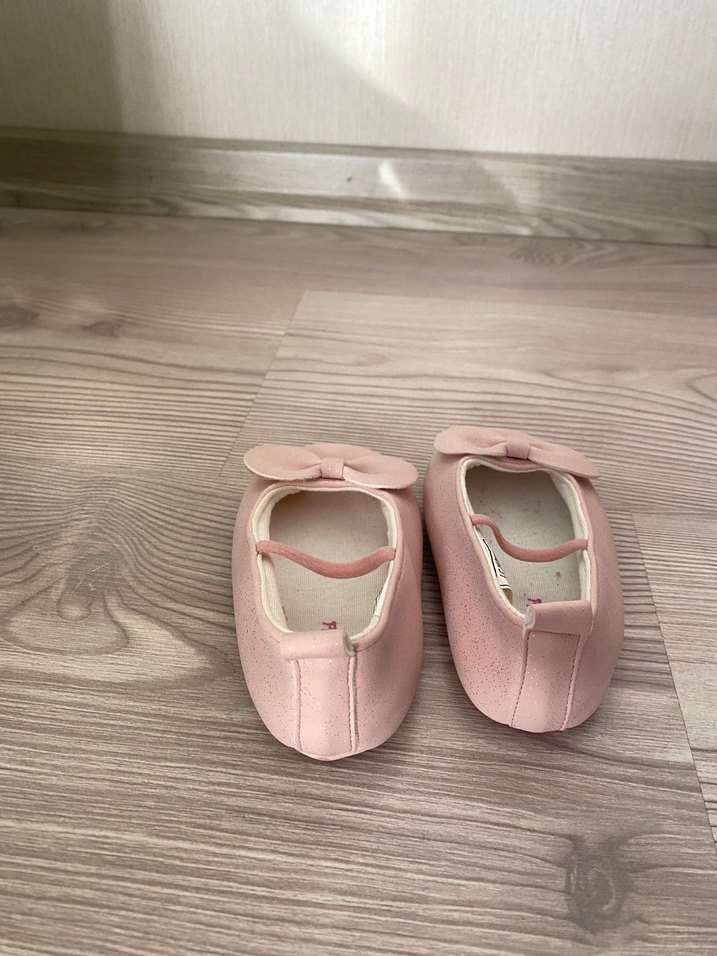 Kız Çocuk Pembe Fiyonklu Babet Ayakkabı - Görsel 2