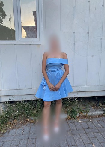 Mavi Drapeli Straplez Midi Elbise