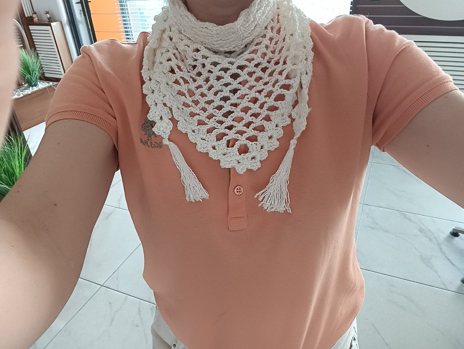 Beyaz Dantel Detaylı Bohem Kadın Şal - Görsel 2