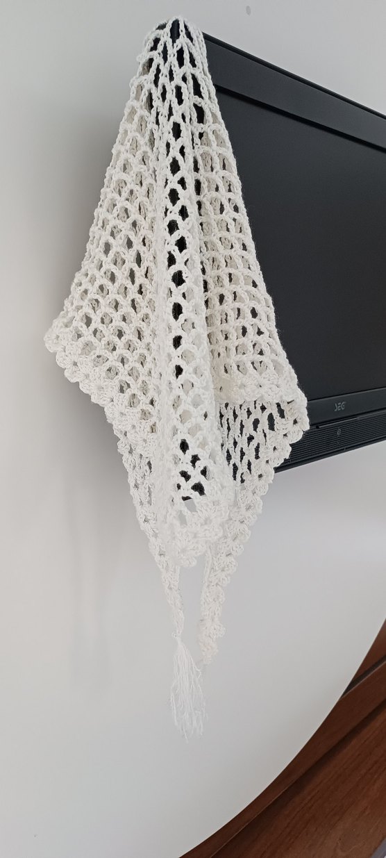 Beyaz Dantel Detaylı Bohem Kadın Şal - Görsel 5