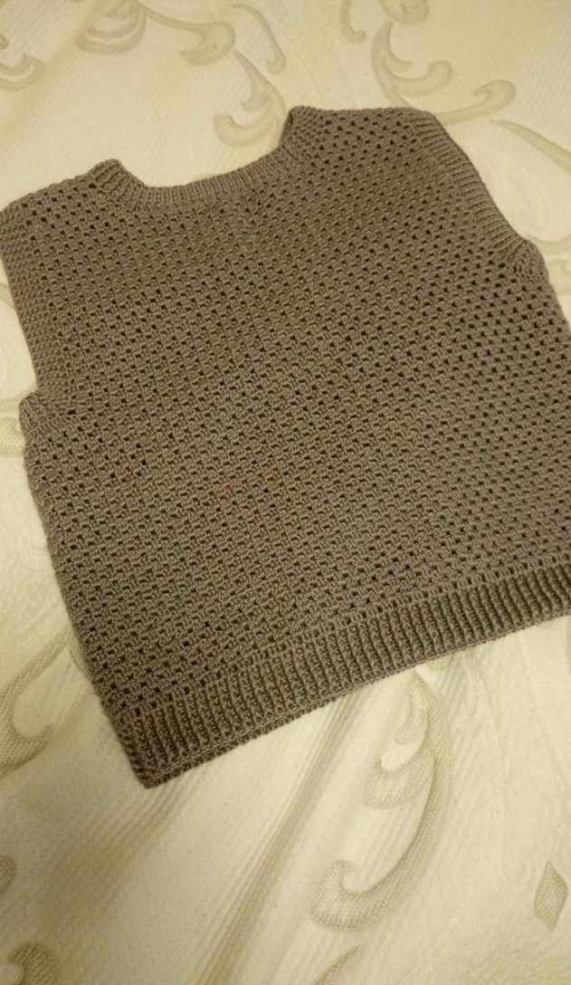 Gri Desenli El Örgüsü Bohem Kadın süveter - Görsel 3