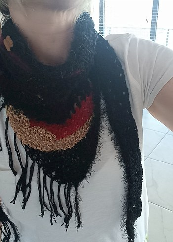 Nakışlı Bohem Örgü Kadın boyunluk - Görsel 5