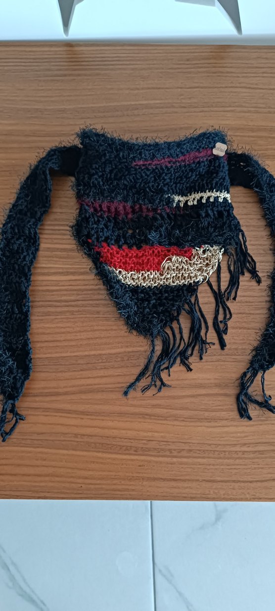 Nakışlı Bohem Örgü Kadın boyunluk - Görsel 3