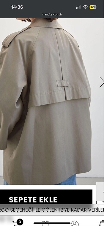 Zara Oversize kısa trençkot Çağla