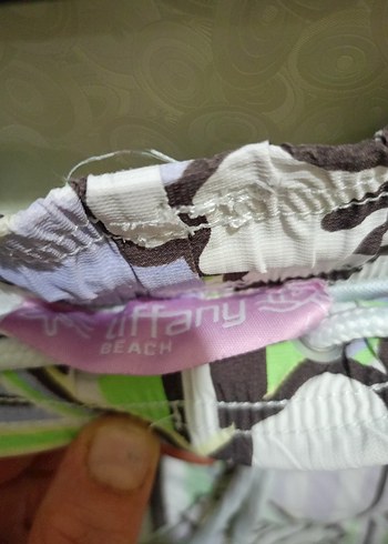 Gri Çok Renkli Bohem Desenli Plaj Şortu - Görsel 3