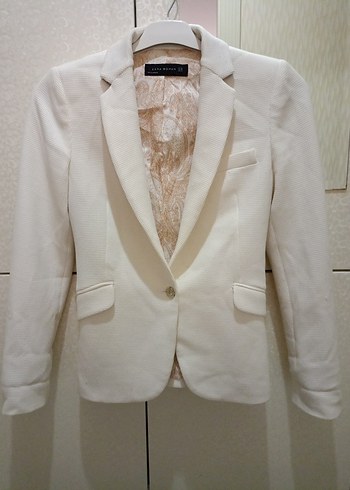 Zara Ekru Tek Dugmeli Blazer Ceket