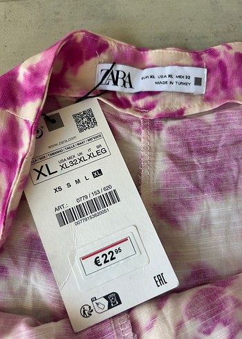 Zara Mor Tie-Dye Desenli Kadın Mini şort etek