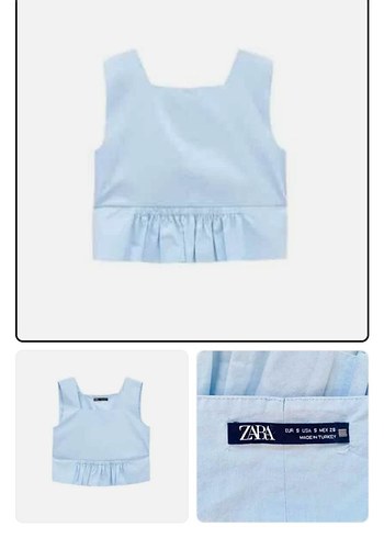 Mavi Kolsuz Keten Bluz - Görsel 2