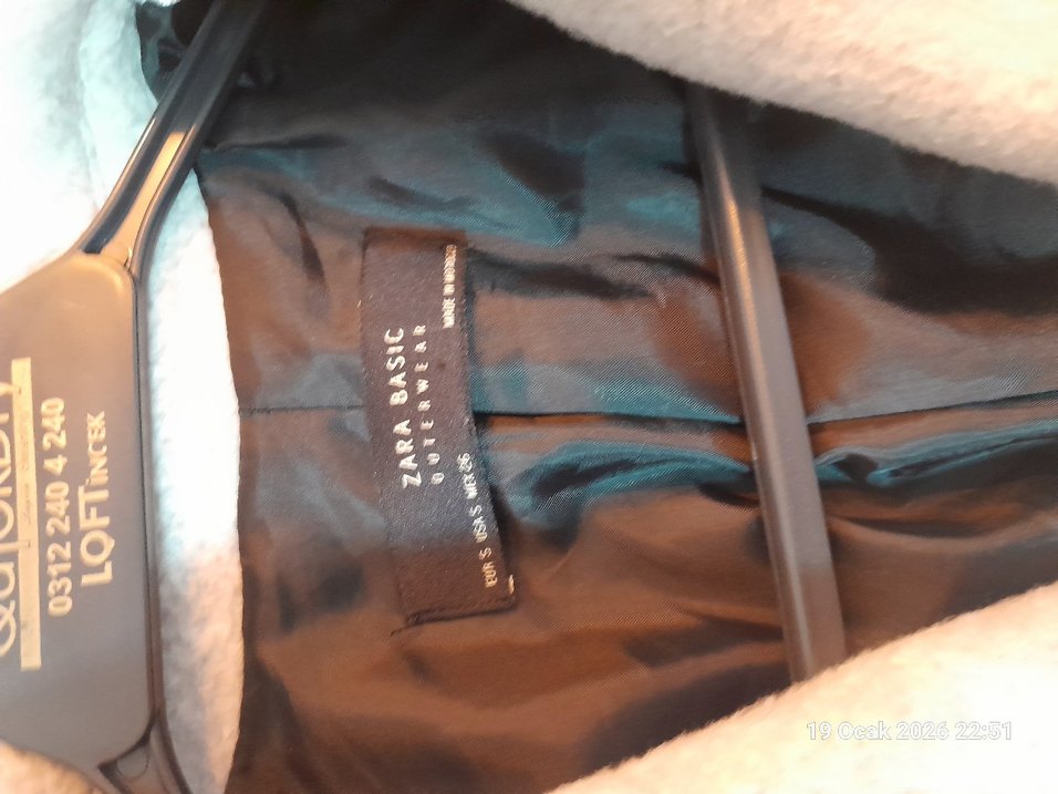 Tek Düğmeli Bej Kaban - Görsel 5