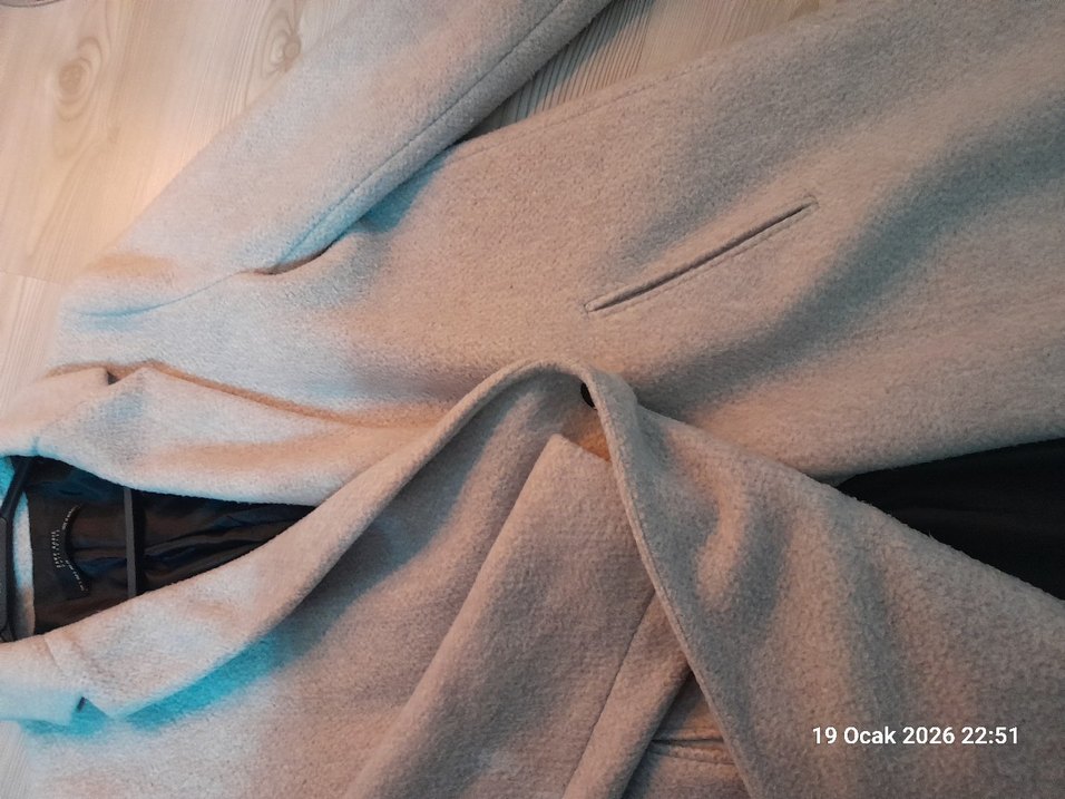 Tek Düğmeli Bej Kaban - Görsel 3