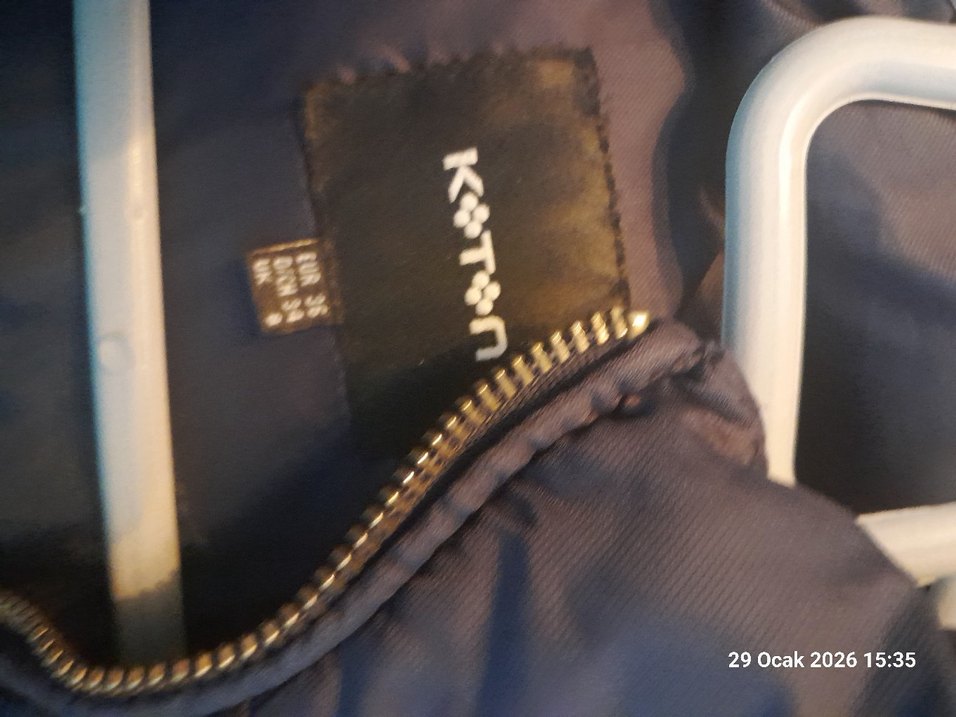 Koyu Mavi Kadın Midi Kaban - Görsel 2