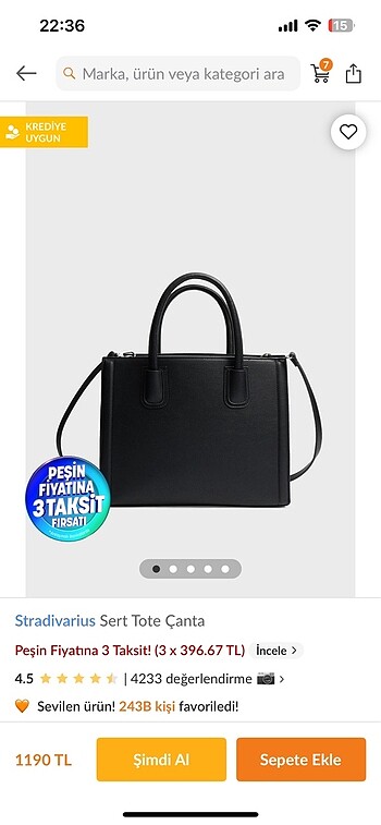 Stradivarius Stradivarius siyah çanta