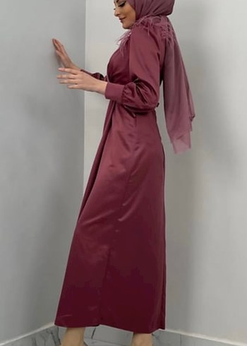 38 Beden bordo Renk Bordo Kadın Uzun Abiye Elbise