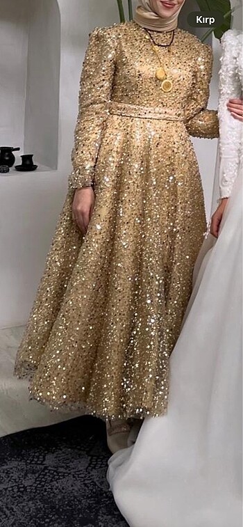 Diğer Tesettür abiye pul payet abiye prenses model nişanlık tesettür n
