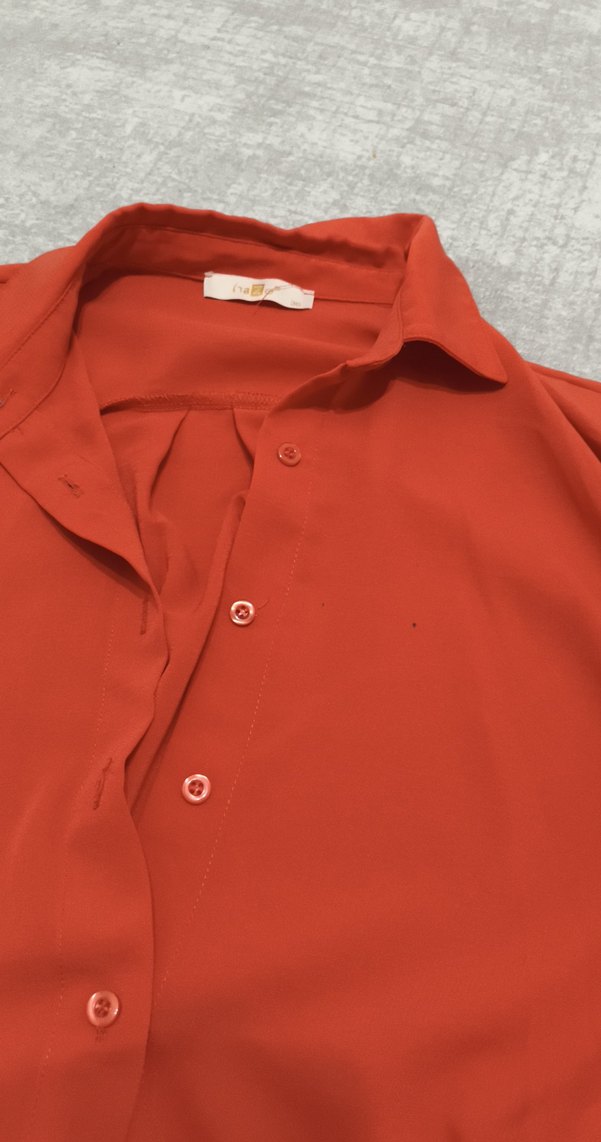 Kadın turuncu Uzun Kollu Düğmeli Gömlek takım - Görsel 3