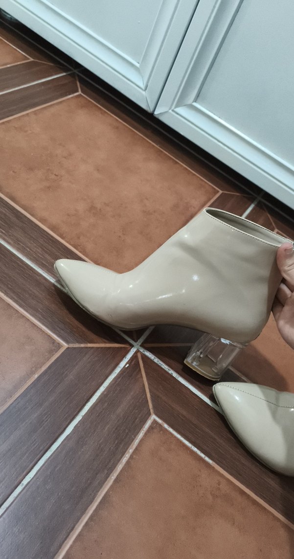 Şeffaf Topuklu Bej Kadın Bot - Görsel 3