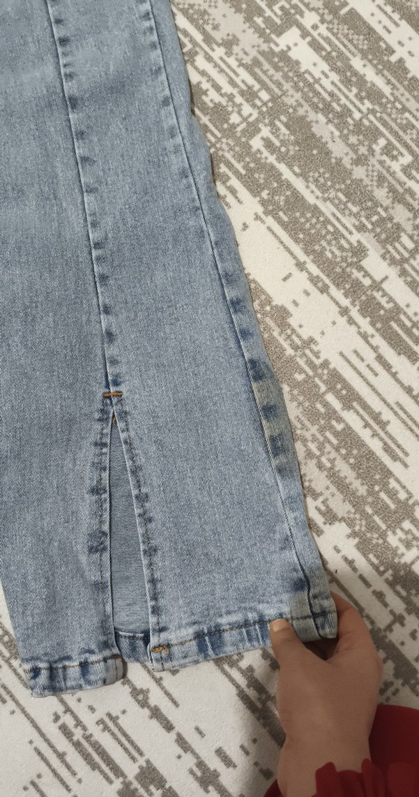 Gri Tie-Dye Kadın Denim Pantolon - Görsel 2