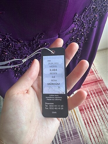 44 Beden mor Renk Messina marka Mor renkte taş ve işleme detaylı abiye elbise