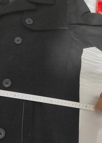 Düğmeli Siyah Erkek Kaban - Görsel 4