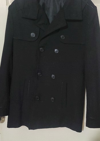 Düğmeli Siyah Erkek Kaban - Görsel 6