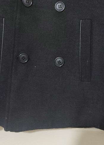 Düğmeli Siyah Erkek Kaban - Görsel 2