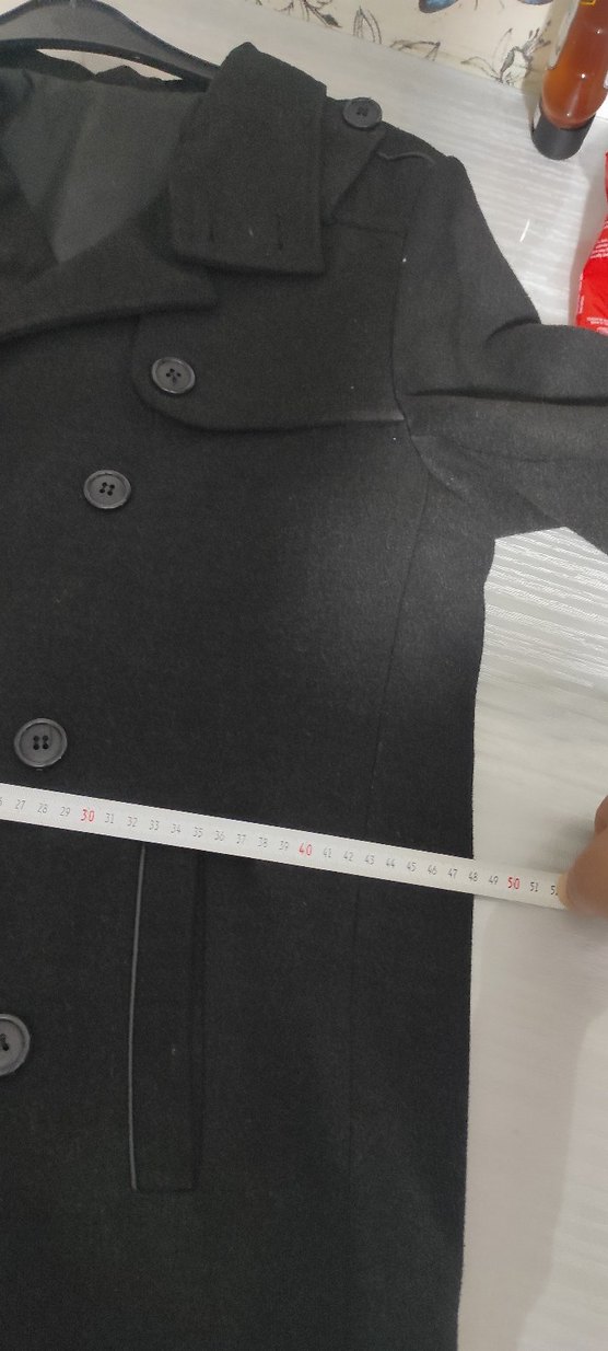 Düğmeli Siyah Erkek Kaban - Görsel 4