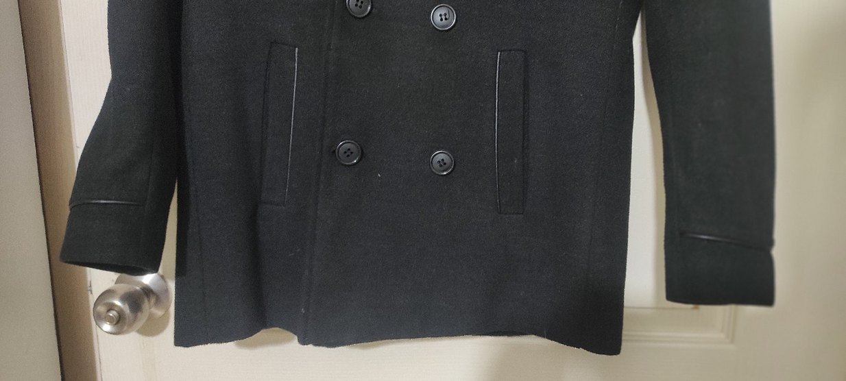 Düğmeli Siyah Erkek Kaban - Görsel 2