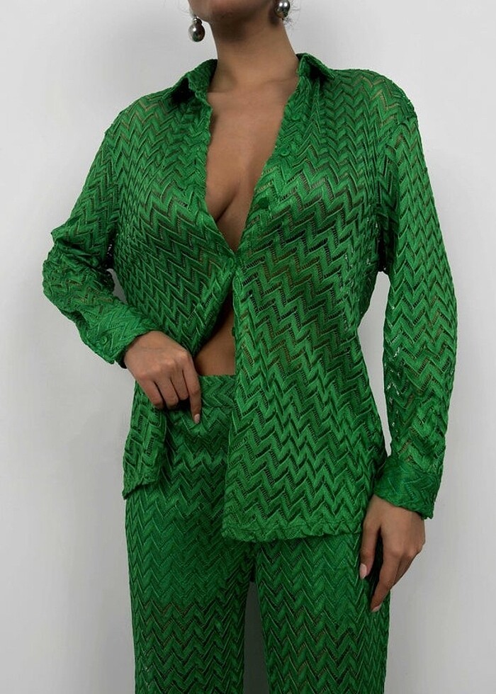 Brode Yeşil Gömlek Pantolon Takım - Görsel 4