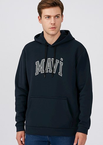 MAVİ BASKILI SWEATSHİRT