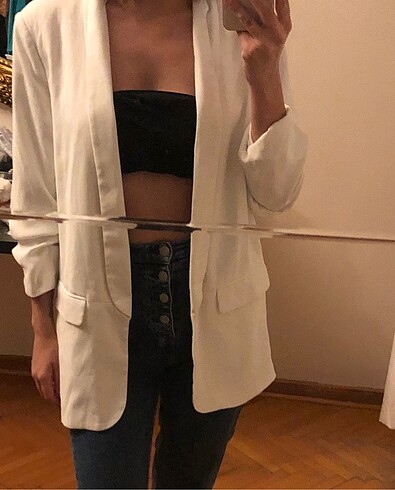 Beyaz blazer