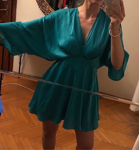Zara yeşil elbise