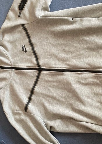 Gri Erkek Fermuarlı Kapüşonlu Sweatshirt