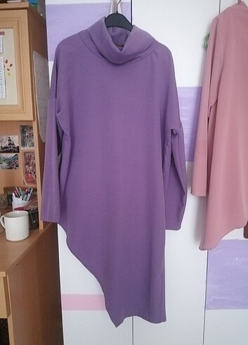 Lila Yandan Kesim Modelli Tunik