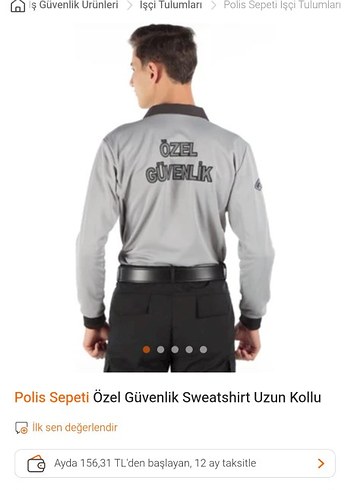 m Beden Özel Güvenlik Uzun Kollu Şardonlu Tshirt