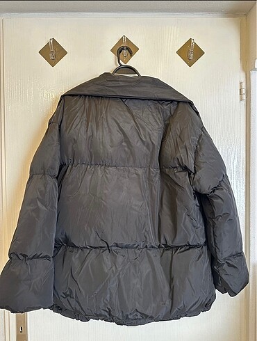 s Beden siyah Renk Oversize Şişme Mont