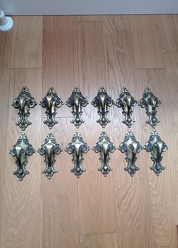 American Vintage 16 cm x 9 cm Pirinç Perde Duvar Askısı 12 adet